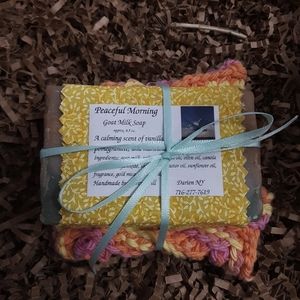 Handmade Goat Milk Soap Gift Pack with washcloth